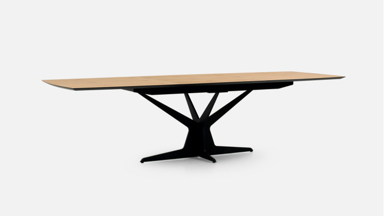 Expandable wooden dining table EQUINOXE